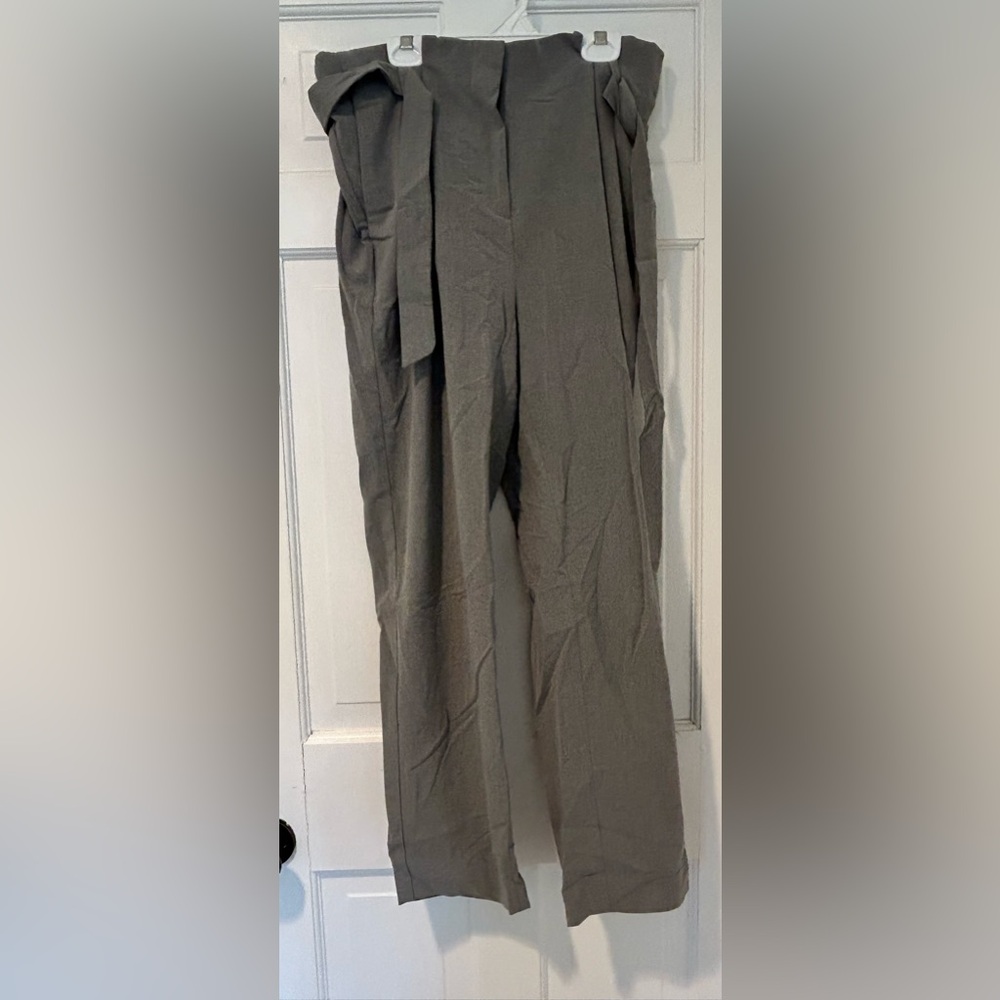 LOFT Gray Elastic-Waist Pants